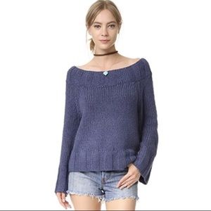 Free People Burgundy Chunky Knit Sweater